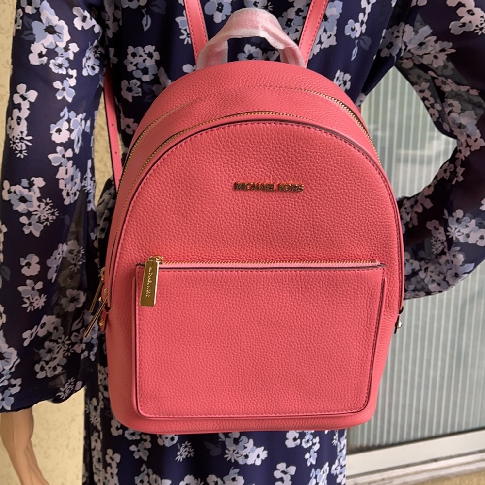 Michael Kors Adina MD Backpack Leather Grapefruit - Picture 16 of 16